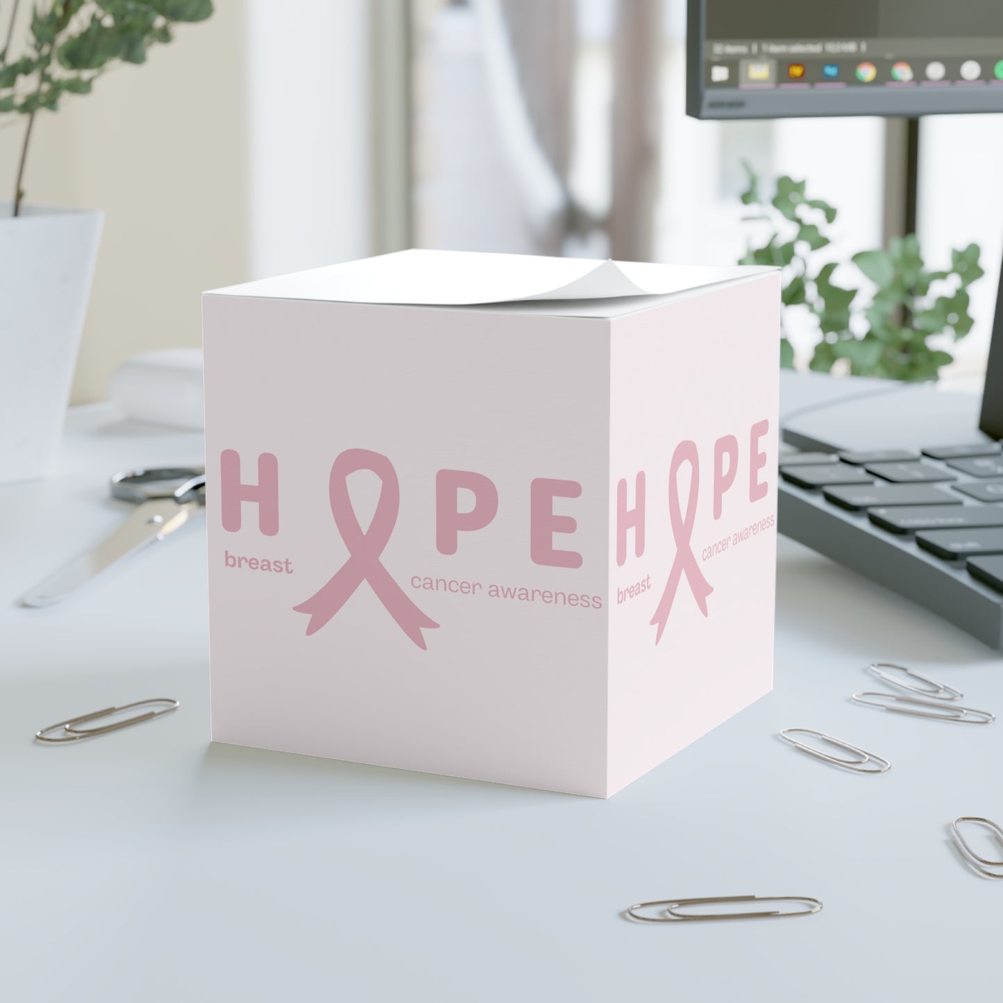 Breast Cancer Awareness Note Cube