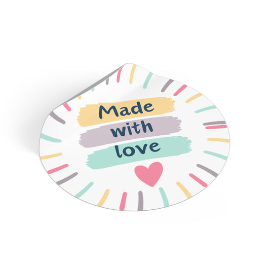 Made with Love Round Vinyl Stickers