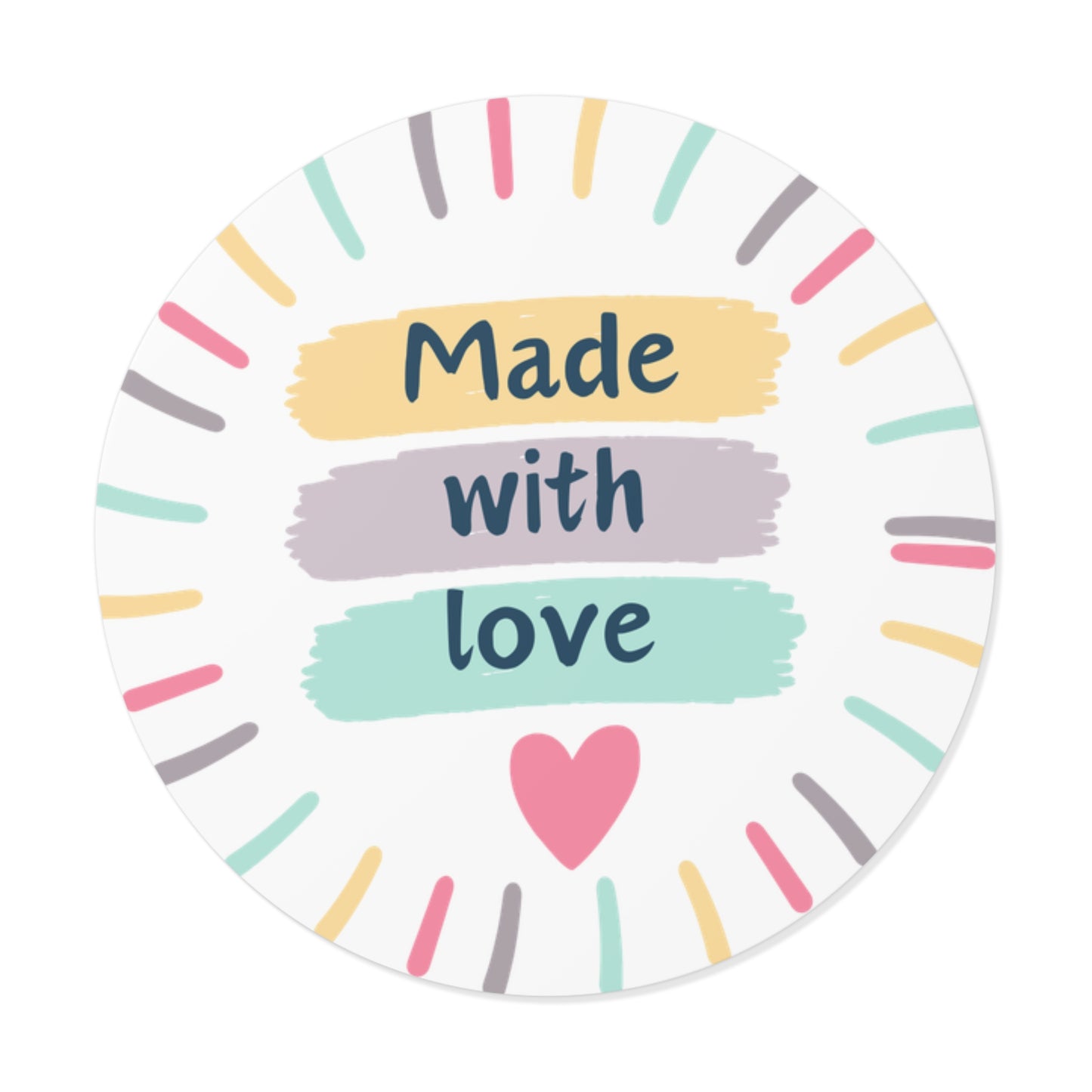Made with Love Round Vinyl Stickers
